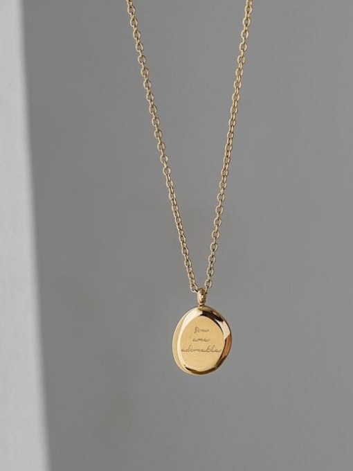 A TEEM Titanium Message Minimalist Oval Pendant Necklace 1