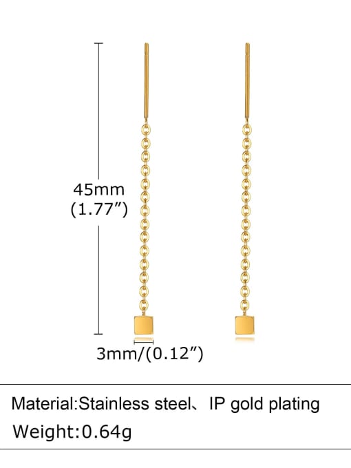 CONG Stainless steel Geometric Minimalist Threader Earring 3