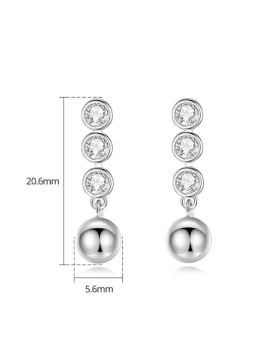 E24010602 Brass Bead Geometric Minimalist Drop Earring