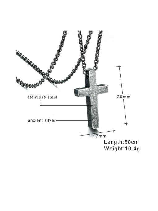 CONG Stainless Steel  Smooth Cross Minimalist Regligious Necklace 3
