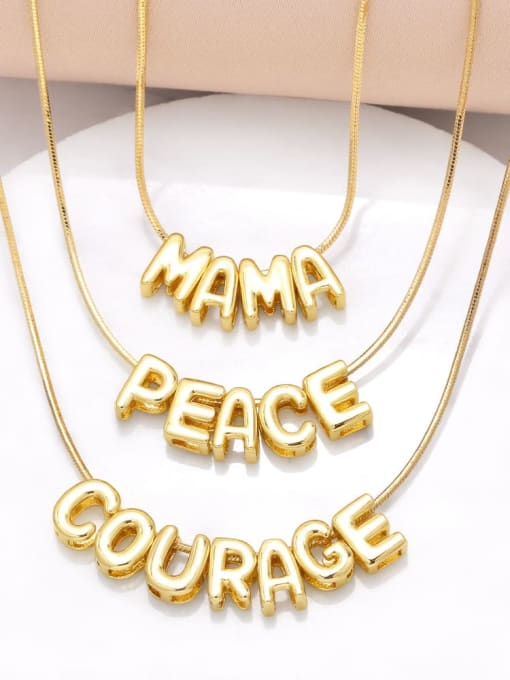 CC Brass Letter Minimalist Necklace 0