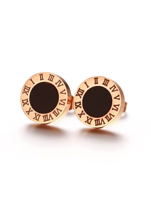 CONG Stainless steel Enamel Round Hip Hop Stud Earring 0