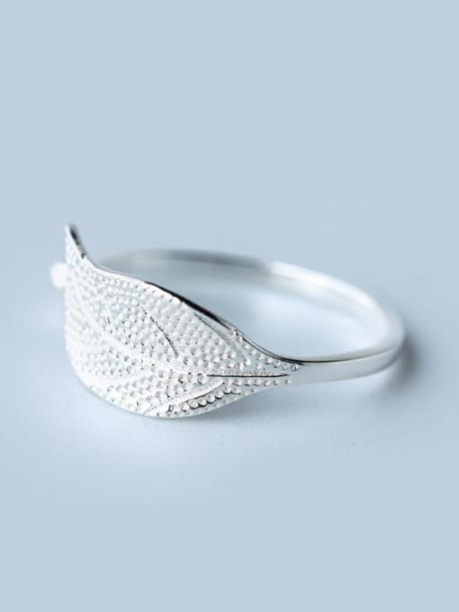 S925 Ring 925 Sterling Silver Leaf Minimalist Band Ring