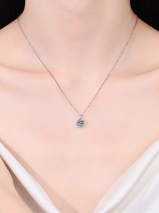 MOISS 925 Sterling Silver Moissanite Geometric Dainty Necklace 1