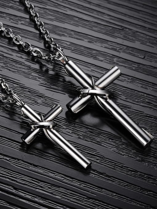Open Sky Titanium Cross Minimalist Regligious Necklace 2