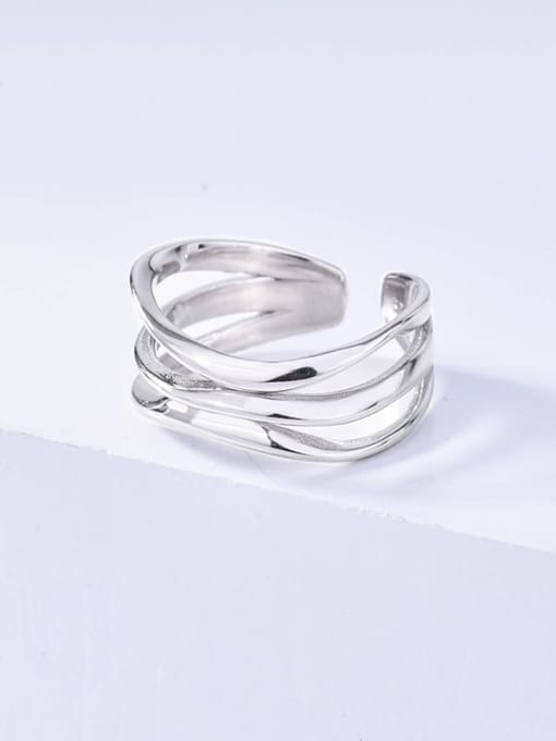 Rd0088 platinum 925 Sterling Silver Geometric Minimalist Band Ring