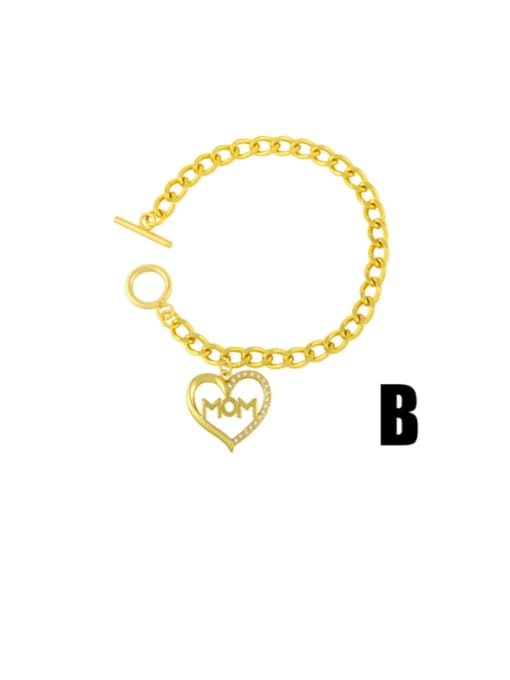 CC Brass Cubic Zirconia Heart Vintage Link Bracelet 1