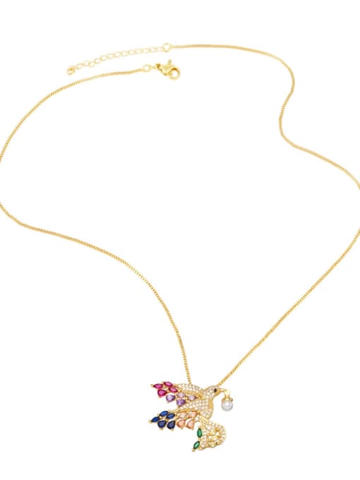 CC Brass Cubic Zirconia Multi Color Heart Vintage Necklace 3