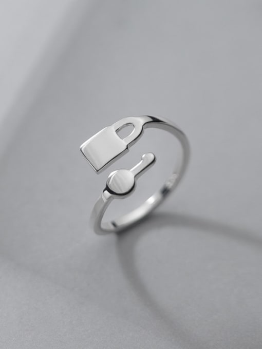 Rosh 925 Sterling Silver Key Minimalist Band Ring 2