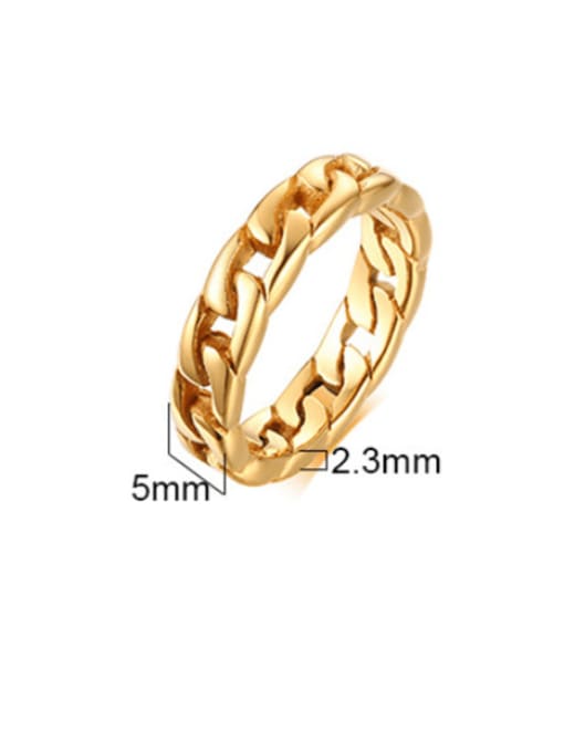 Gold RC 470 6- 8# Titanium Steel Geometric Minimalist Band Ring