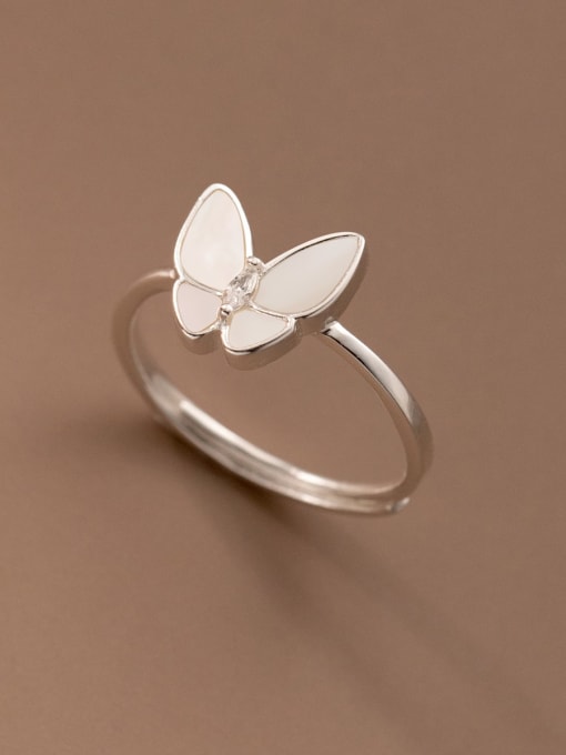Rosh 925 Sterling Silver Butterfly Cute Band Ring 0