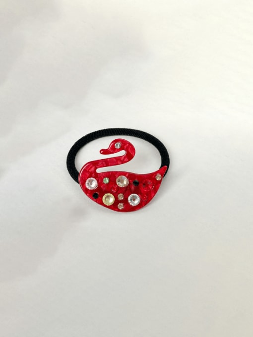 Red headband 4.6cm Cellulose Acetate Minimalist Swan Alloy Multi Color Hair Rope