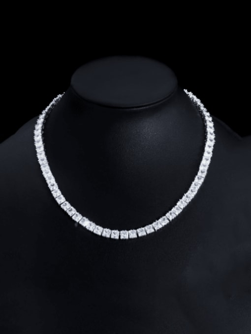 L.WIN Brass Cubic Zirconia Geometric Luxury Necklace 0