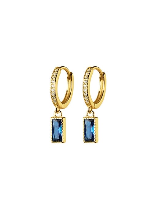 Rosh 925 Sterling Silver Cubic Zirconia Geometric Dainty Huggie Earring