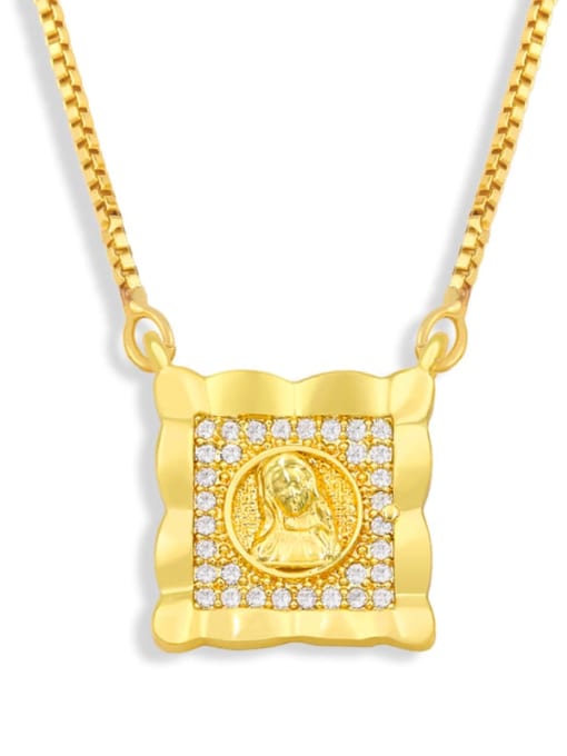 CC Brass Cubic Zirconia Religious Vintage Necklace 2