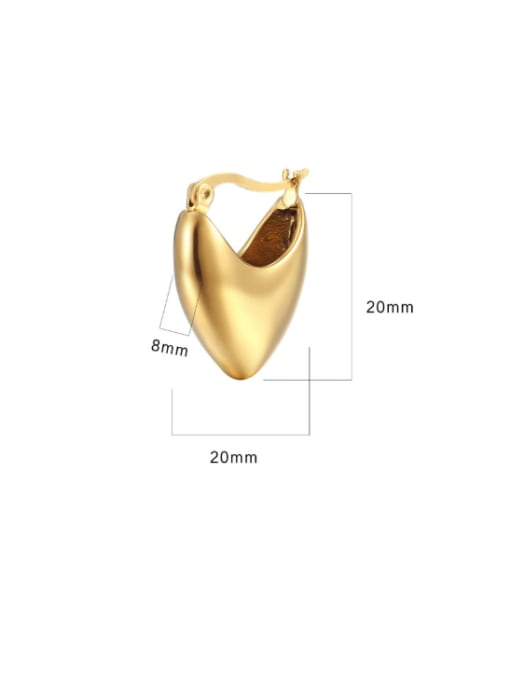A TEEM Titanium Steel Heart Minimalist Huggie Earring 2