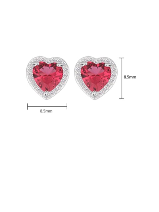 BLING SU Copper Cubic Zirconia Heart Minimalist Stud Earring 3