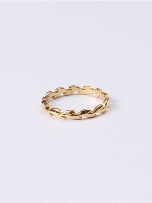 A28 Gold 7 Titanium Smooth Leaf Minimalist Band Ring