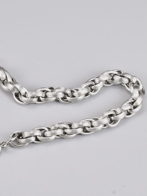 A TEEM Titanium Steel Oval Hip Hop Link Bracelet 1