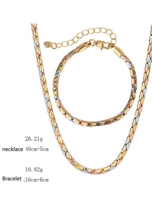 ROSS Brass Trend Irregular Bracelet and Necklace Set 2