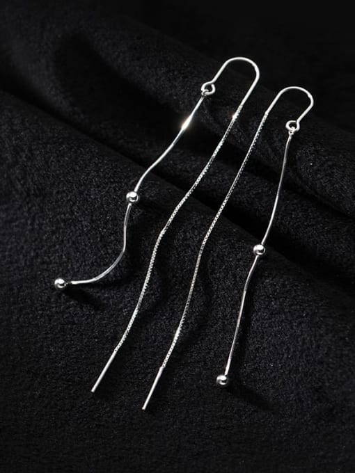 Rosh 925 Sterling Silver line Minimalist Threader Earring 0