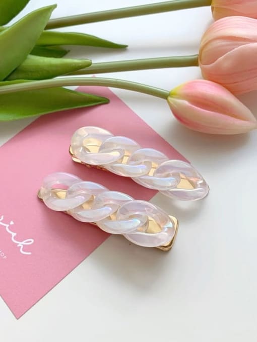 Laser transparency（one pcs） Alloy Acrylic Trend Geometric Laser Transparency gripper  Hair Barrette