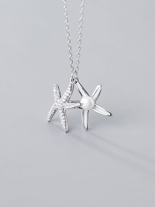 Rosh 925 Sterling Silver Cubic Zirconia r Minimalist Starfish Pendant Necklace 0