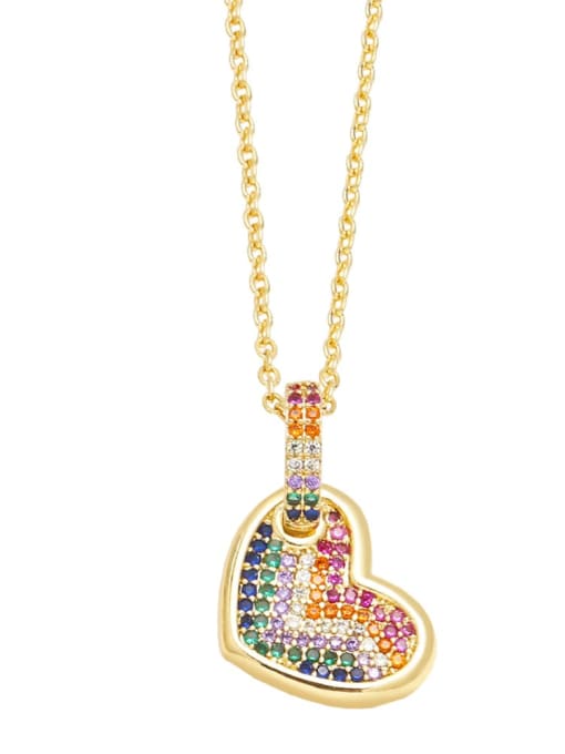 CC Brass Cubic Zirconia Heart Trend Necklace 3