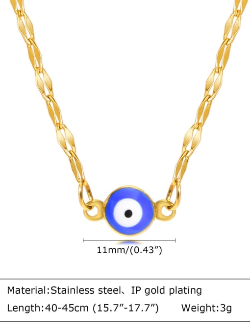 CONG Stainless steel Enamel Evil Eye Minimalist Necklace 2