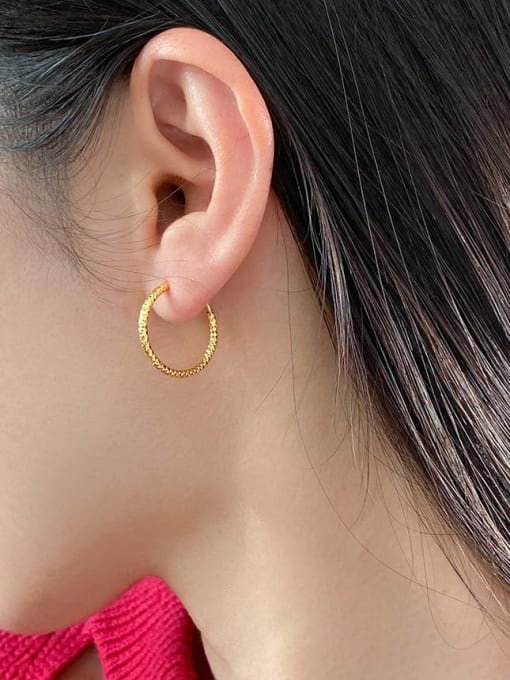 Rosh 925 Sterling Silver Round Minimalist Hoop Earring 1