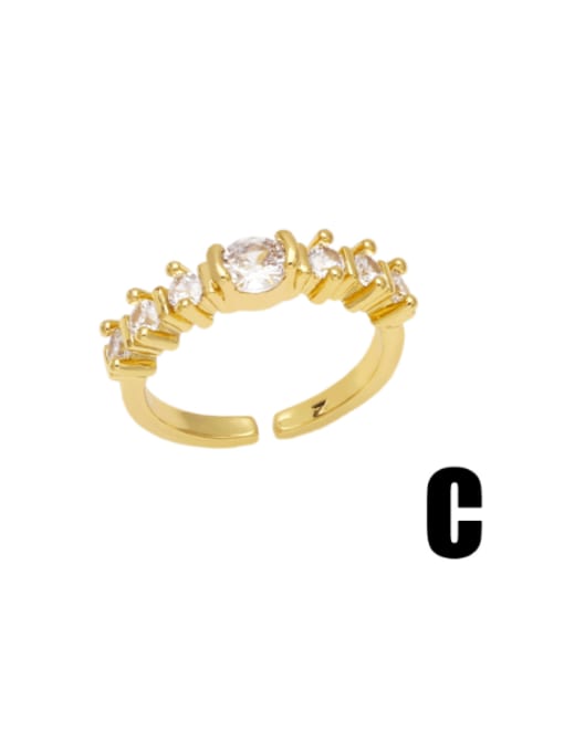 CC Brass Imitation Pearl Irregular Vintage Band Ring 4