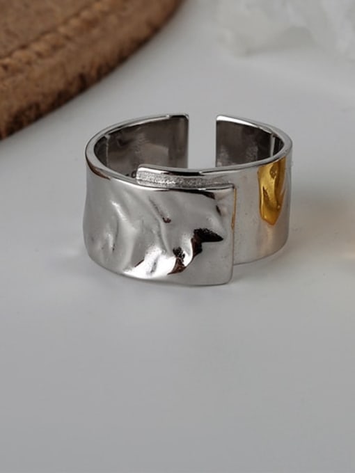 JENNY 925 Sterling Silver Geometric Artisan Band Ring 4