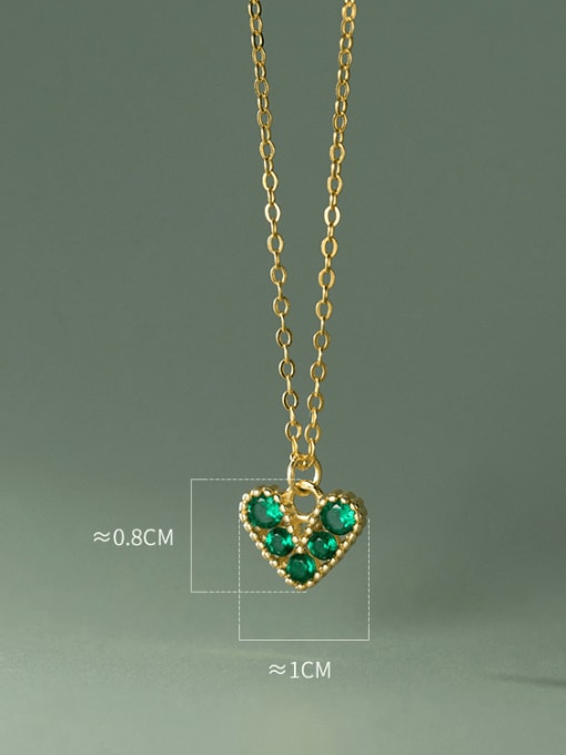 Rosh 925 Sterling Silver Cubic Zirconia Heart Minimalist Necklace 3
