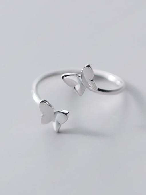 Rosh 925 Sterling Silver Butterfly Minimalist Band Ring 2