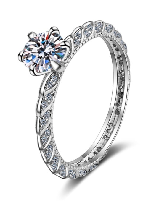 MOISS Sterling Silver Moissanite White Dainty Engagement Rings 4
