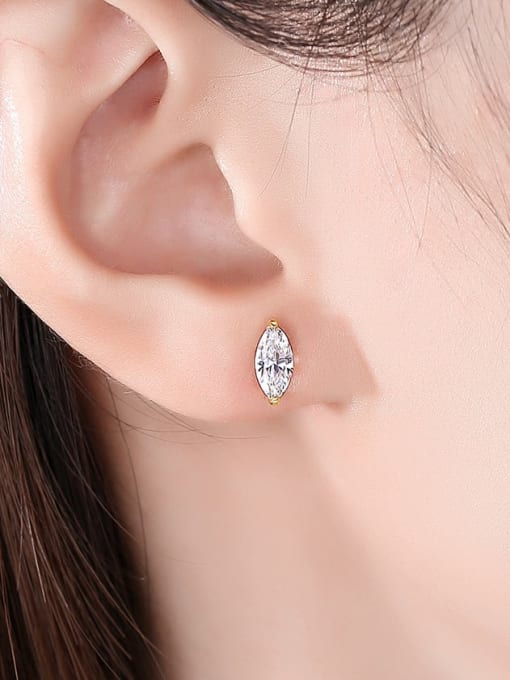 CCUI 925 Sterling Silver Water Drop Minimalist Stud Earring 1