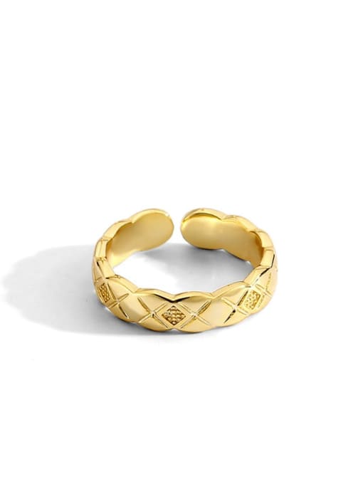 golden Brass Geometric Vintage Band Ring