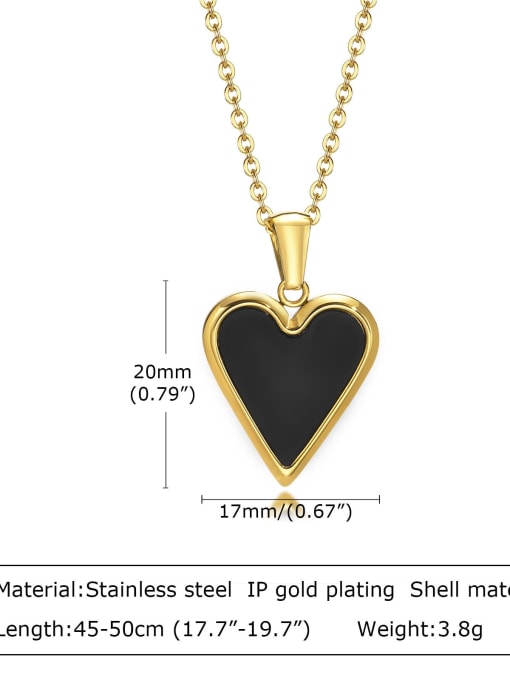 CONG Stainless steel Shell Heart Minimalist Necklace 2