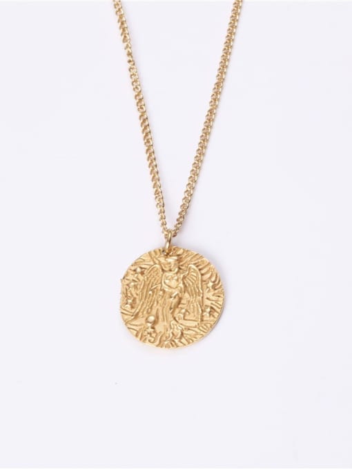 GROSE Titanium With Imitation Gold Plated Simplistic Round  Avatar Necklaces 2
