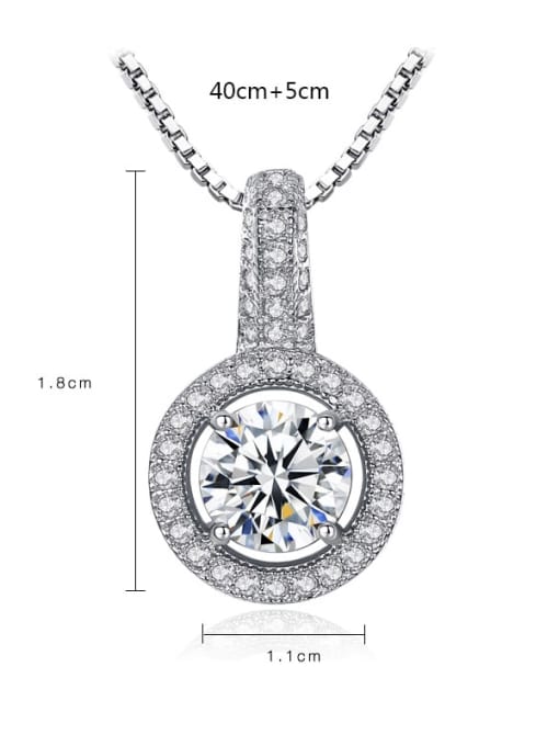 CCUI 925 Sterling Silver Micro Setting Zircon Crystal  Necklace 4