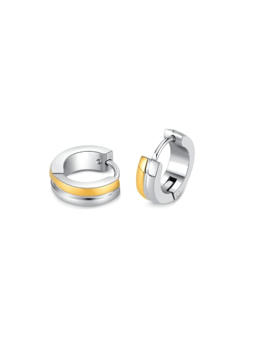 GE899 steel earrings in gold Stainless steel Round Hip Hop Huggie Earring