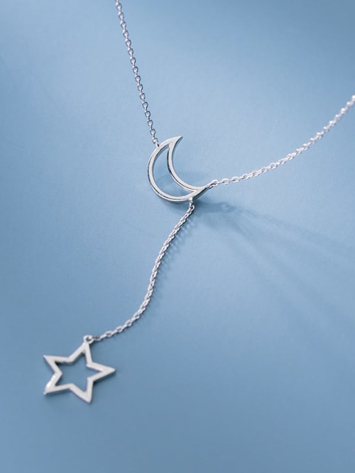 Rosh 925 Sterling Silver Star Minimalist Lariat Necklace