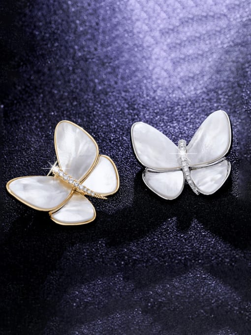 Luxu Brass Shell Butterfly Minimalist Brooch 2