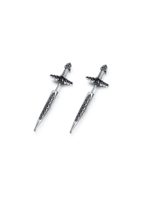Open Sky Titanium Steel Cross Hip Hop Stud Earring 0
