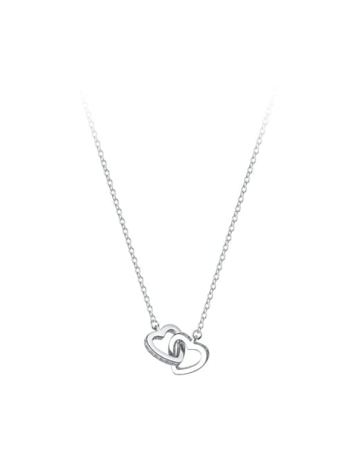 Rosh 925 Sterling Silver Cubic Zirconia Heart Minimalist Necklace 4