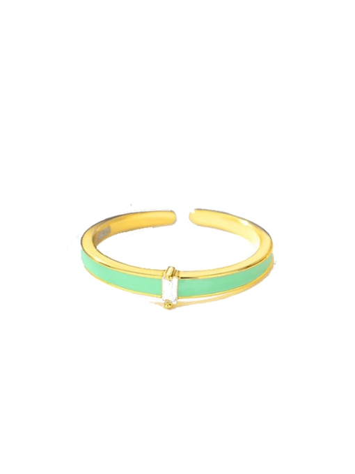 SR22100410 Gn 925 Sterling Silver Enamel Geometric Minimalist Midi Ring