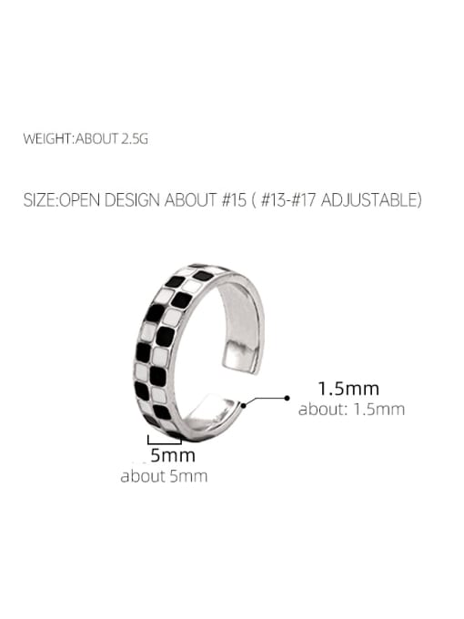 BeiFei Minimalism Silver 925 Sterling Silver Enamel Geometric Minimalist Band Ring 4
