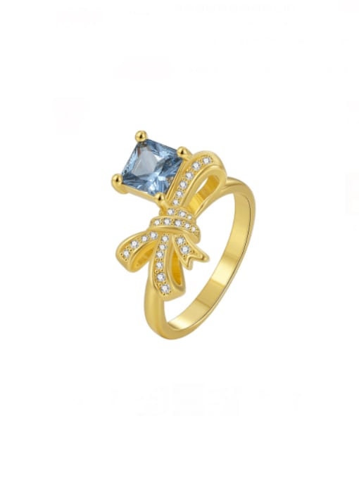 CHARME Brass Cubic Zirconia Butterfly Minimalist Band Ring