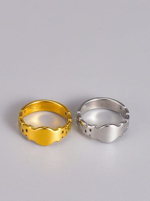 A TEEM Titanium Steel Irregular Minimalist Band Ring 0