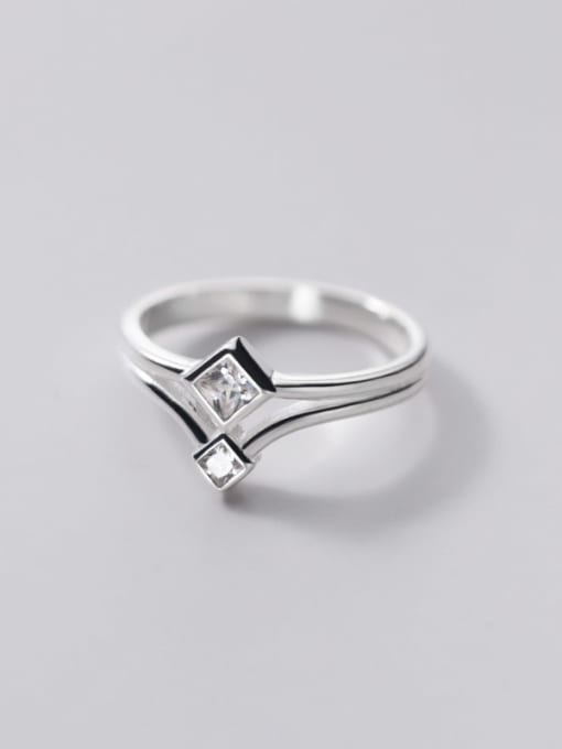 Rosh 925 Sterling Silver Cubic Zirconia Geometric Vintage Band Ring 3